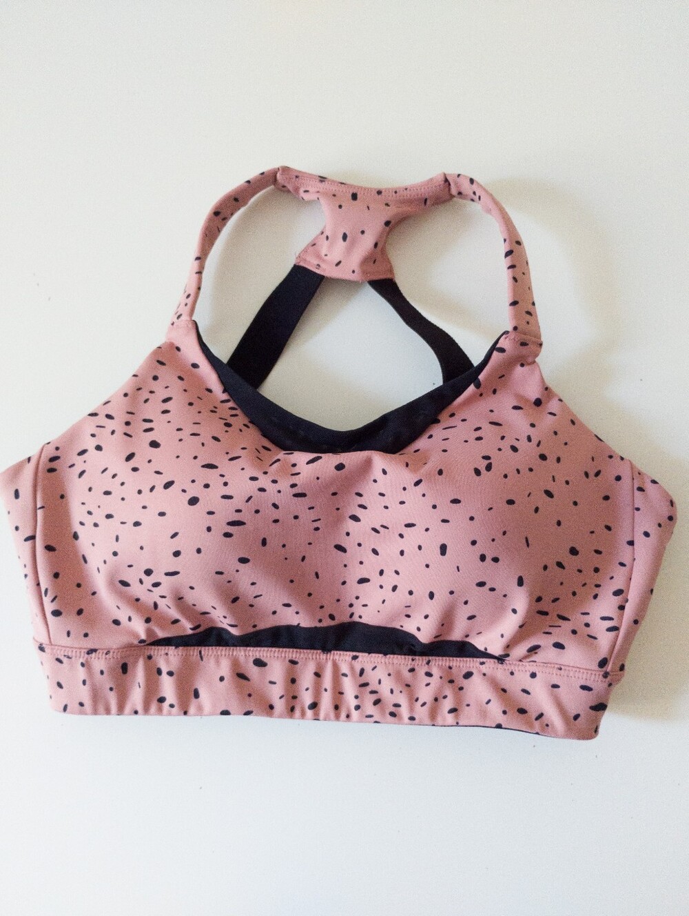 Oiselle Queen High Impact Convertible Sports Bra Pink Speckle 36C